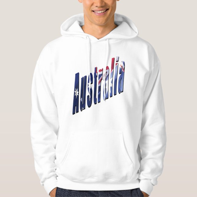 Aussie Dimensional Logotyp, Manar White Hoodie (Framsida)
