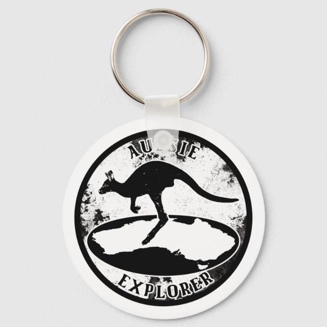 Aussie Explorer in grunge Nyckelring (Framsida)