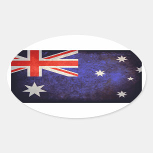 Aussie Flagga Ovalt Klistermärke