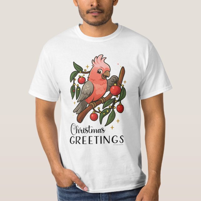 Aussie Galah Julhälsningar T-Shirt (Framsida)