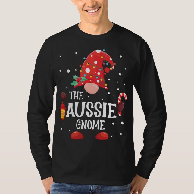 Aussie Gnome Matching Family Jul Gnome P T Shirt (Framsida)