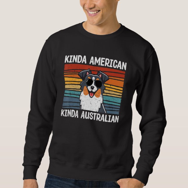 Aussie  Graphic Women Men Kid Australian Shepherd  Lång Ärmad Tröja (Framsida)