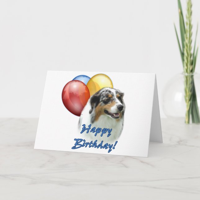 Aussie Grattis på födelsedagen Balloons Kort (Framsida)