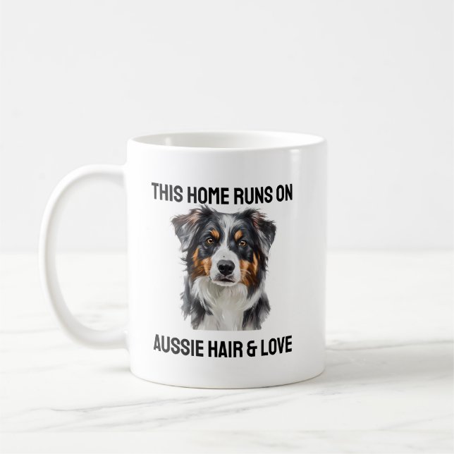 Aussie Hair & Kärlek Funny Mug Kaffemugg (Vänster)