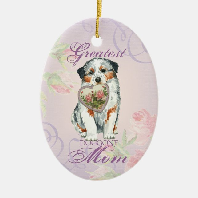 Aussie Heart Mamma Ceramic Ornament (Framsidan)