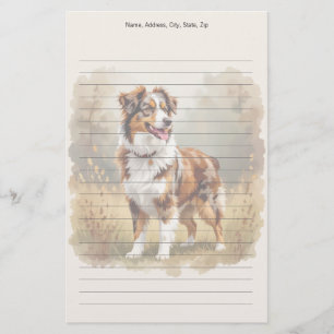 Aussie Hund Australian Shepherd Dog Röd Merle Brevpapper