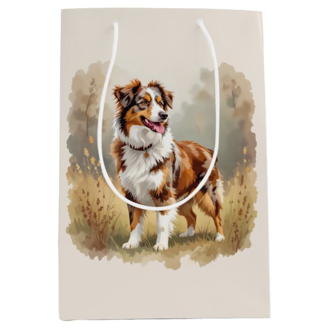 Aussie hund australiensisk shepherd hund röd merle (Framsidan)