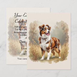 Aussie hund australiensisk shepherd hund röd merle inbjudningar