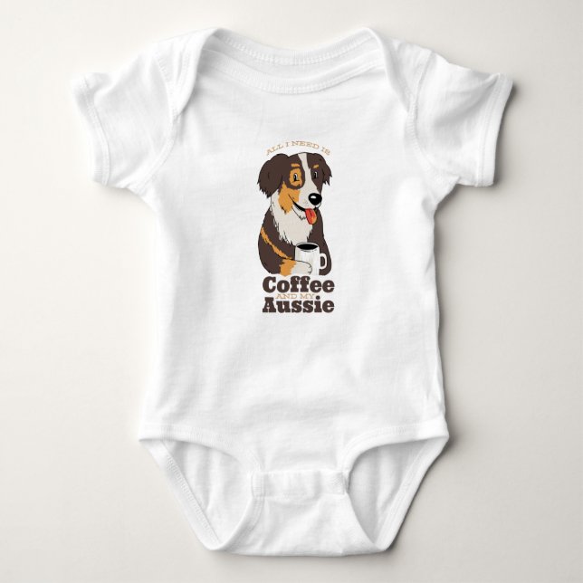 Aussie Hund Coffee T Shirt (Framsida)