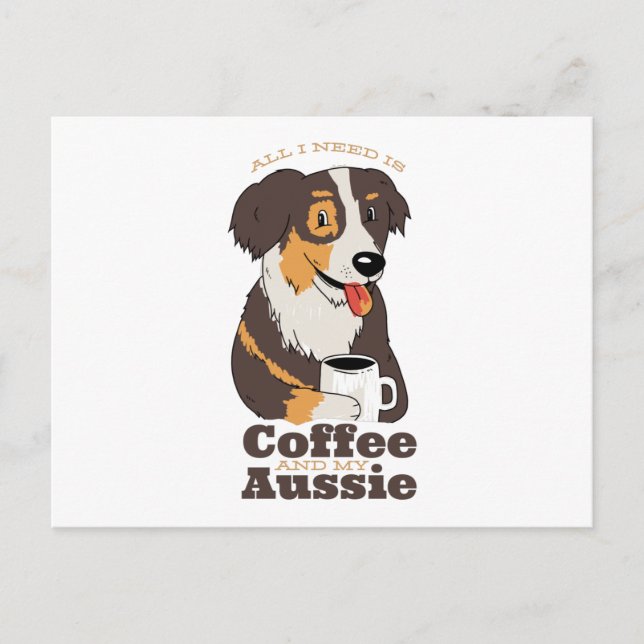 Aussie Hund Coffee Vykort (Framsida)