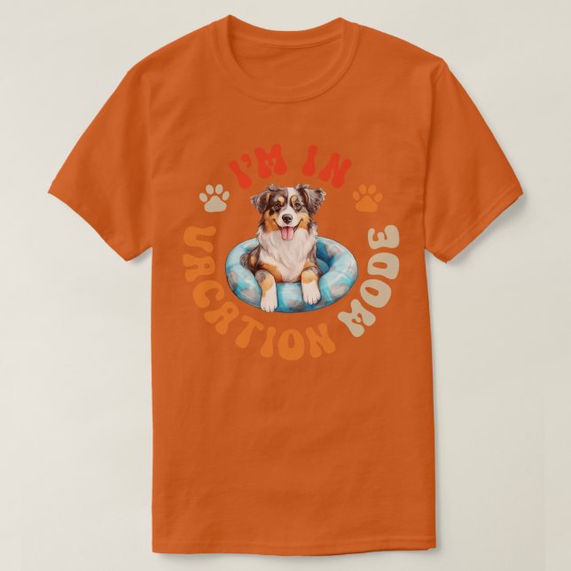 Aussie-Hund i ventilationsläge T Shirt (Design framsida)