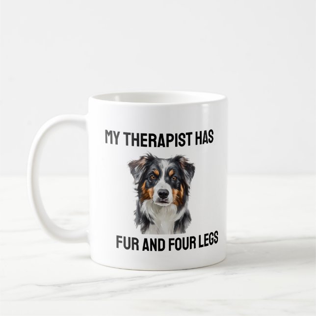 Aussie Hund Therapist lustigt Quote kaffe Mugg (Vänster)