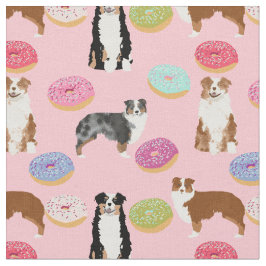 Aussie hundar och donuts rosa tyg
