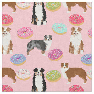 Aussie hundar och donuts rosa tyg