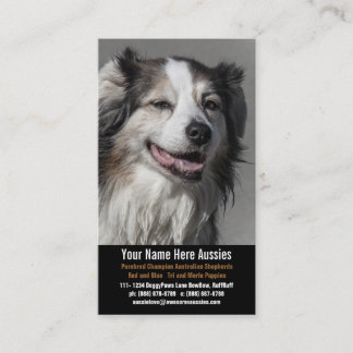 Aussie hundavelsdjuraustralian shepherd visitkort