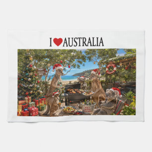 Aussie jul känguru koala strand BBQ Kökshandduk