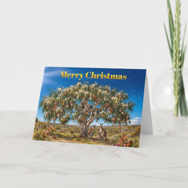 Aussie julgodis Gumtree kulor känguruer Kort (Framsida)