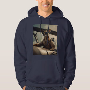 Aussie Kangaroo Airplan Pilot Hoodie