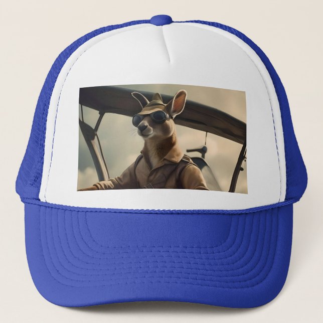 Aussie Kangaroo Airplan Pilot Keps (Framsida)