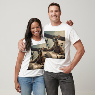 Aussie Kangaroo Airplan Pilot T Shirt
