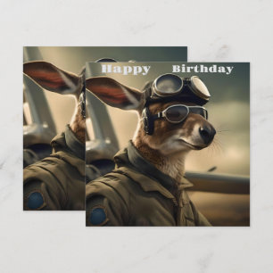 Aussie Kangaroo Kung of the Airways, födelsedagsko Kort