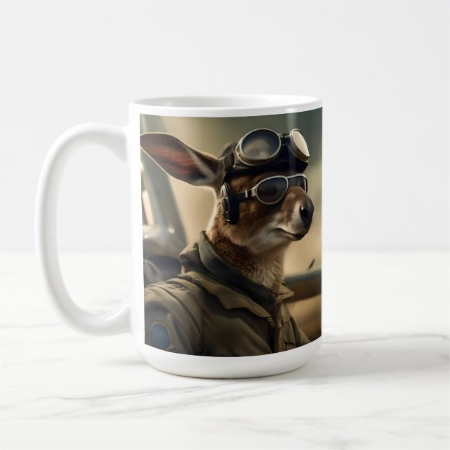 Aussie Kangaroo Kung of the Airways Kaffemugg (Vänster)