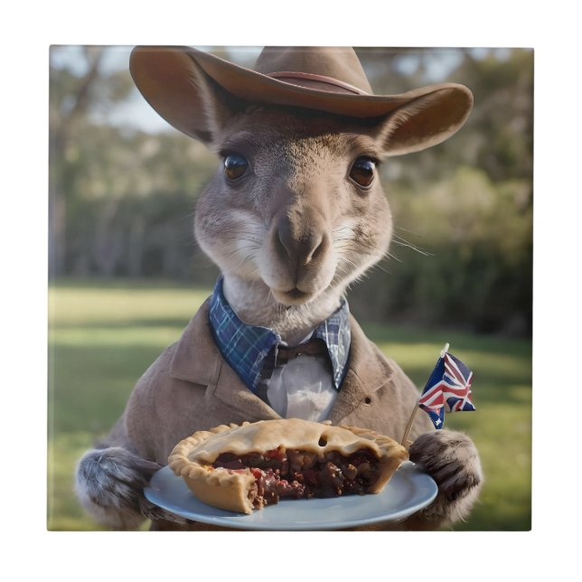 Aussie Kangaroos Kärlek Australian Made Kött Paj, Kakelplatta (Framsidan)