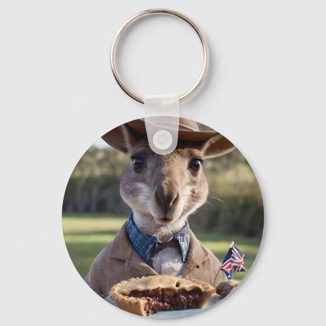 Aussie Kangaroos Kärlek Australian Made Kött Paj, Nyckelring (Framsida)