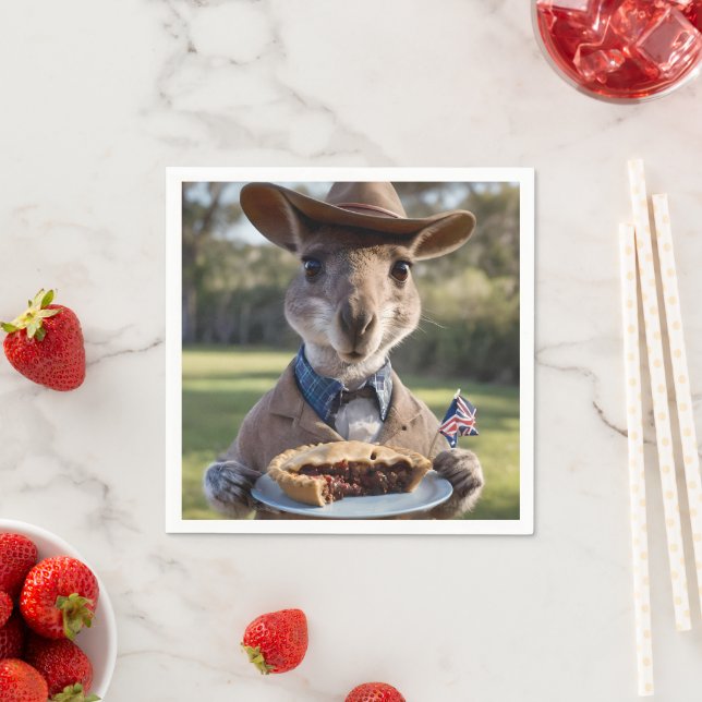 Aussie Kangaroos Kärlek Australian Made Kött Paj, Pappersservett (Insitu)