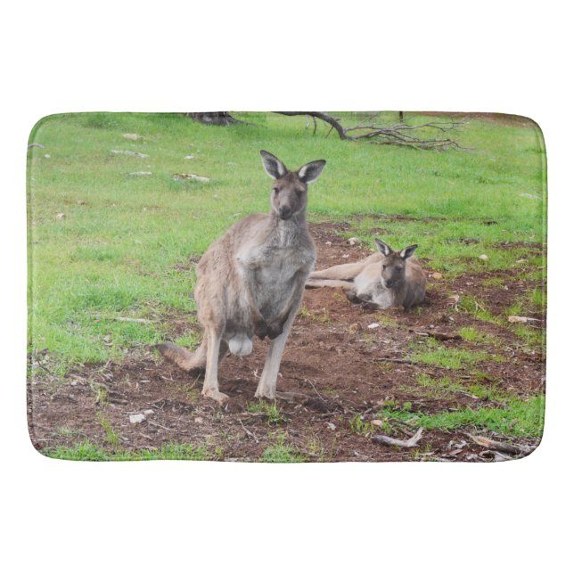 Aussie Kangaroos, Lge Memory Foam Bath Mat Badrumsmatta (Framsidan)