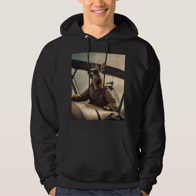 Aussie känguru-pilot, hoodie (Framsida)