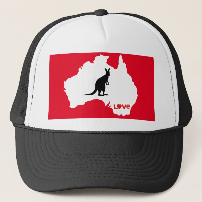 Aussie Kärlek Kangaroo White Keps (Framsida)