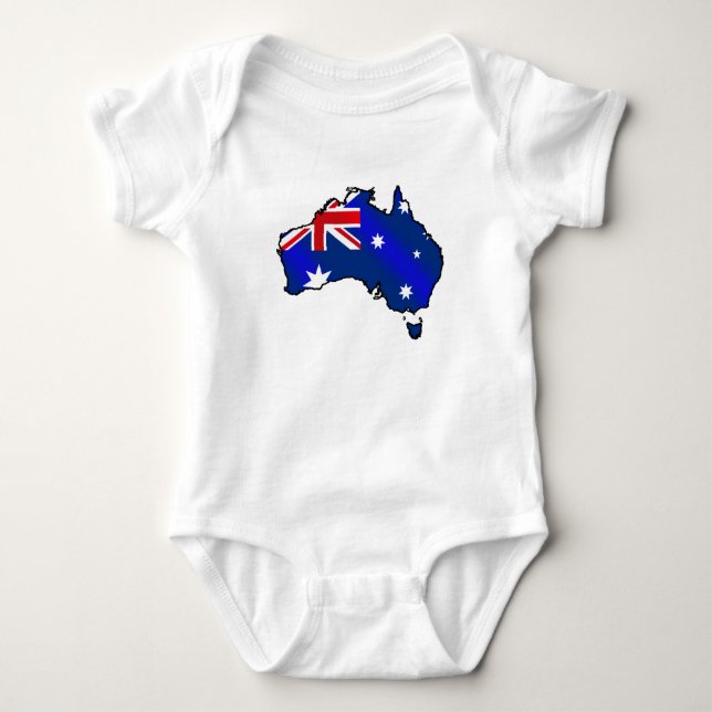 Aussie karta av Australien uns flaggagåvor Tee (Framsida)