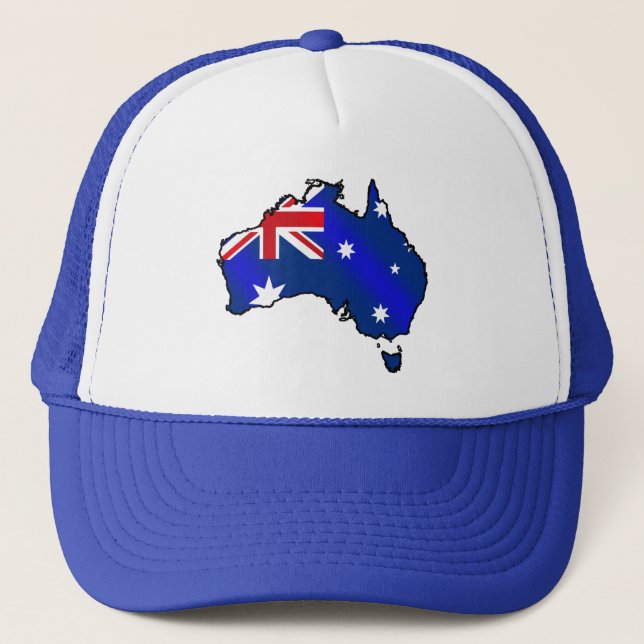 Aussie kartaflagga av det Australien locket Truckerkeps (Framsida)