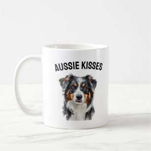 Aussie Kisses - Cute Australian shepherd Hund Mugg