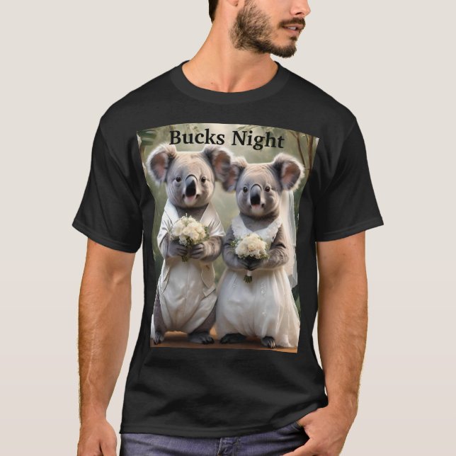 Aussie Koala Bear Bröllop, Manar Bucks Night Tshir T Shirt (Framsida)