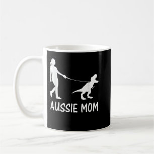 Aussie Mamma Australian shepherd Hund Dinosaur Wom Kaffemugg