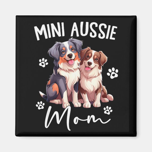Aussie Mamma Australian Shepherd Världens Mini Aus Magnet (Framsidan)