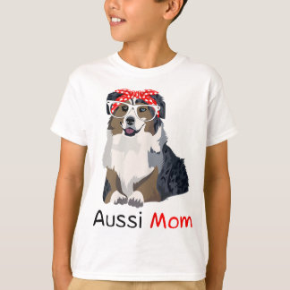 Aussie Mamma Hund Bandana Djurälskare Gift Womens T Shirt
