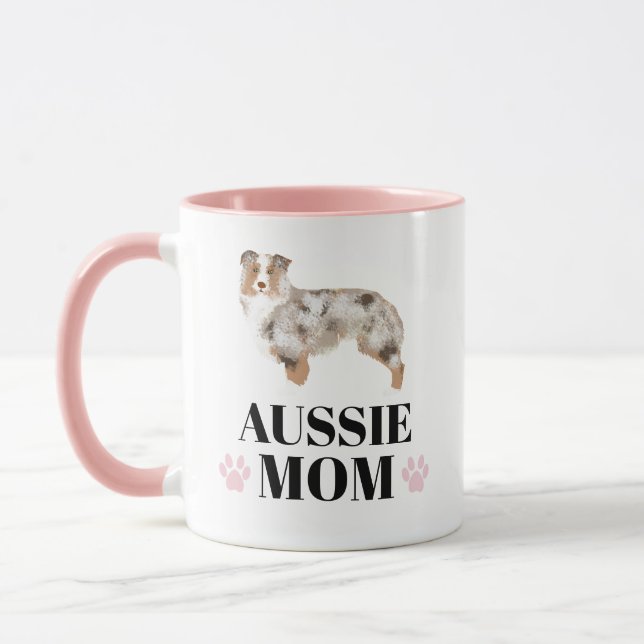 Aussie Mamma röd merle-personlig med foto Mugg (Vänster)
