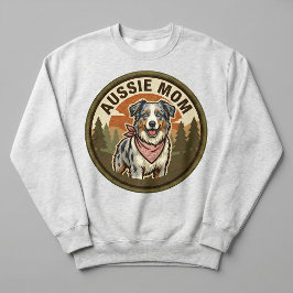 Aussie Mom Crewneck Australian Shepherd Hundmamma T Shirt