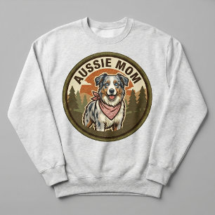 Aussie Mom Crewneck Australian Shepherd Hundmamma T Shirt