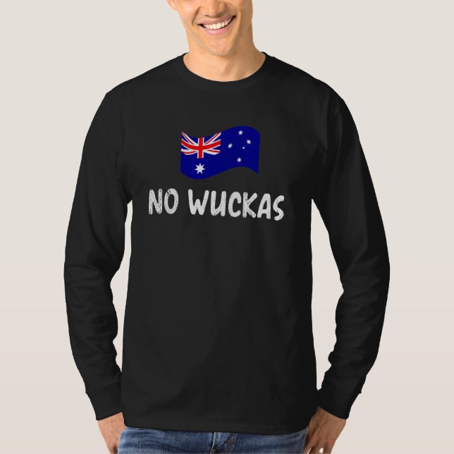 Aussie no wuckas lingo worries none Australia T Shirt (Framsida)