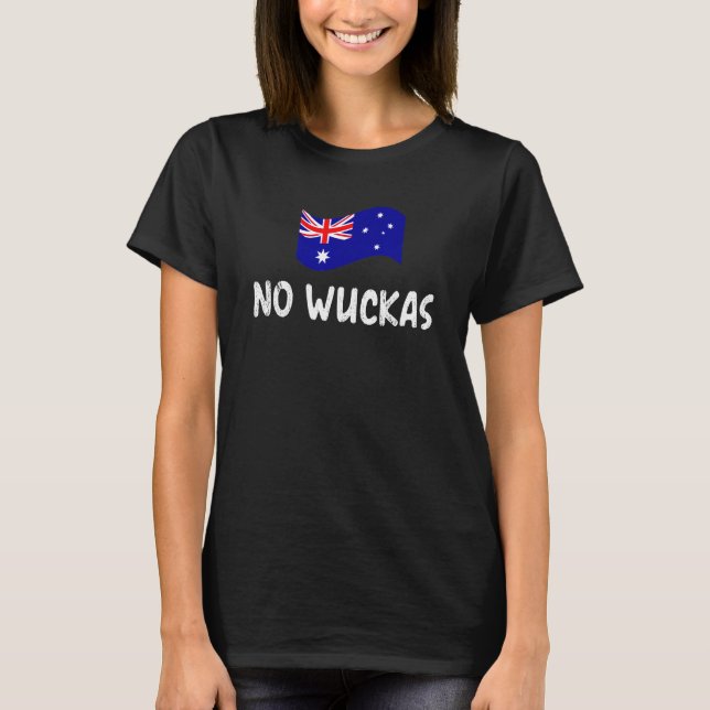 Aussie no wuckas lingo worries none Australia T Shirt (Framsida)