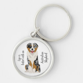 Aussie-nyckelkedja. Australian shepherd nyckelring