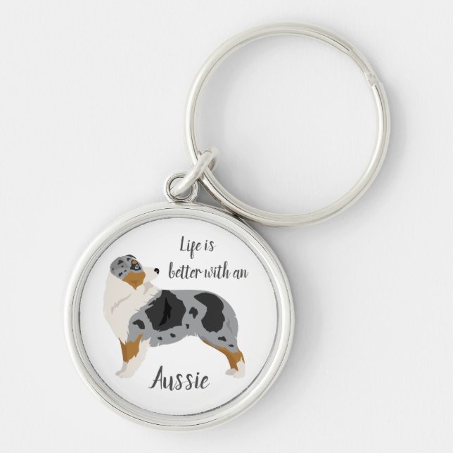Aussie-nyckelkedja. Australian shepherd nyckelring (Framsidan)