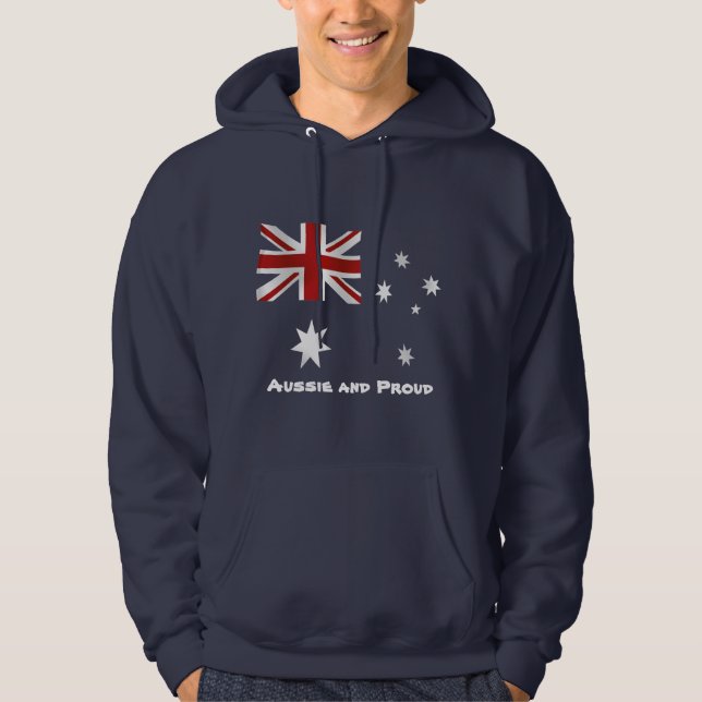Aussie och stolt manar hoodie (Framsida)