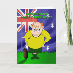 Aussie och stolt Rugbyfödelsedagkort Kort