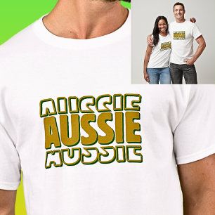 AUSSIE Ord Typografi på ljus T Shirt