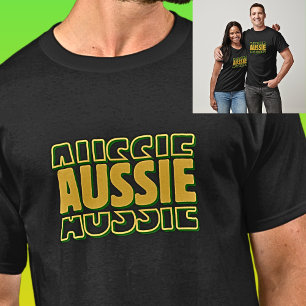 AUSSIE Ord Typografi på Mörk T Shirt